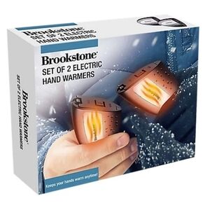 Nib Brookstone Portable Duo Electric Hand Warmers Long Lasting Battery Run